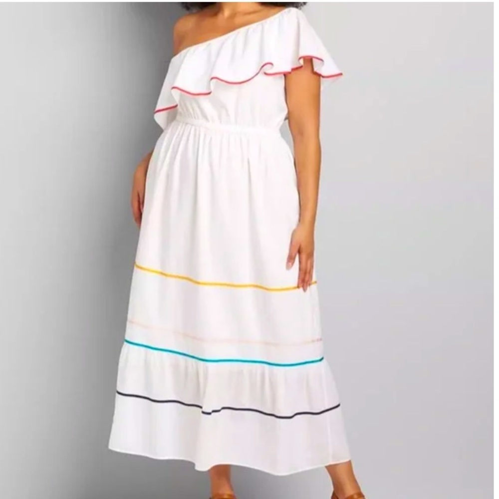NEW Lane Bryant One-Shoulder Ruffle-Hem Maxi Dress size 24 brand new